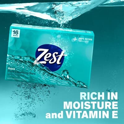 Zest Aqua - 16 bars - rich and refreshing foam. Invigorating bar soap - Thumbnail 5
