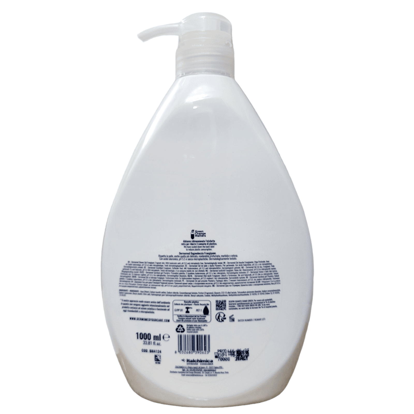 DERMOmed Frangipani Shower Gel 1L Italian Floral Moisturizing Shower Gel - Thumbnail 3