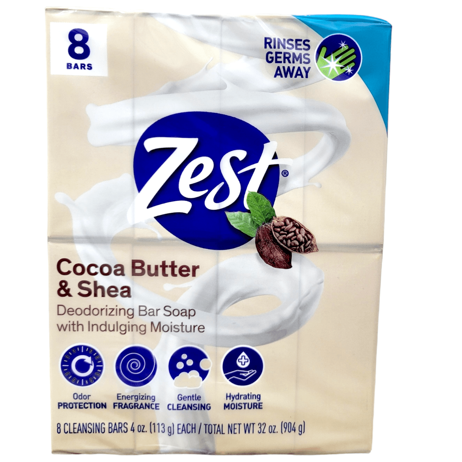 Zest Bar Soap Shower Set 8 Bars +Cocoa Butter & Shea Butter Body Wash+ Hydration - Thumbnail 14