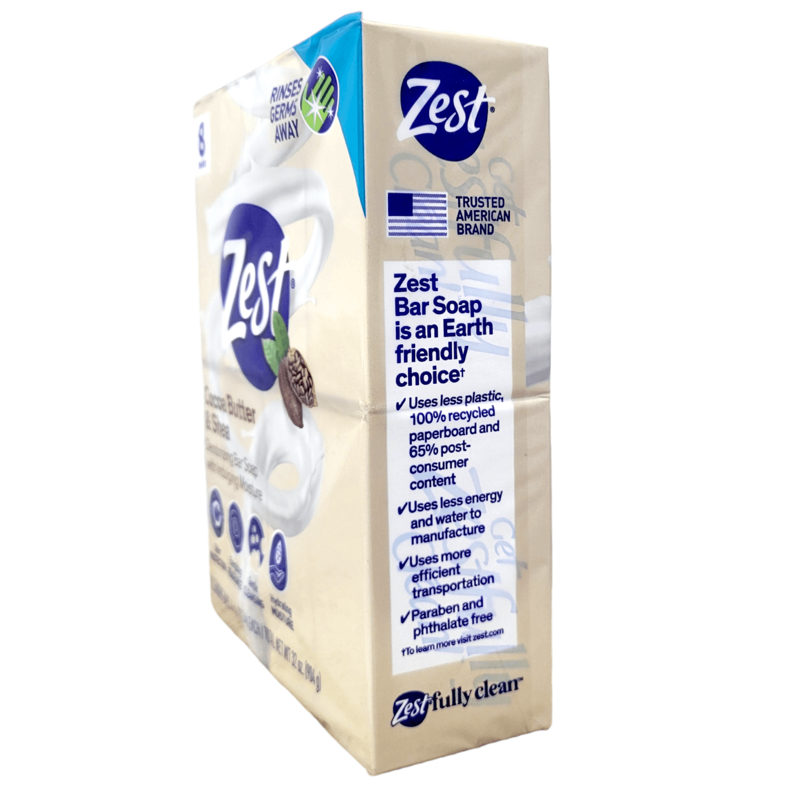 Zest Bar Soap Shower Set 8 Bars +Cocoa Butter & Shea Butter Body Wash+ Hydration - Thumbnail 12
