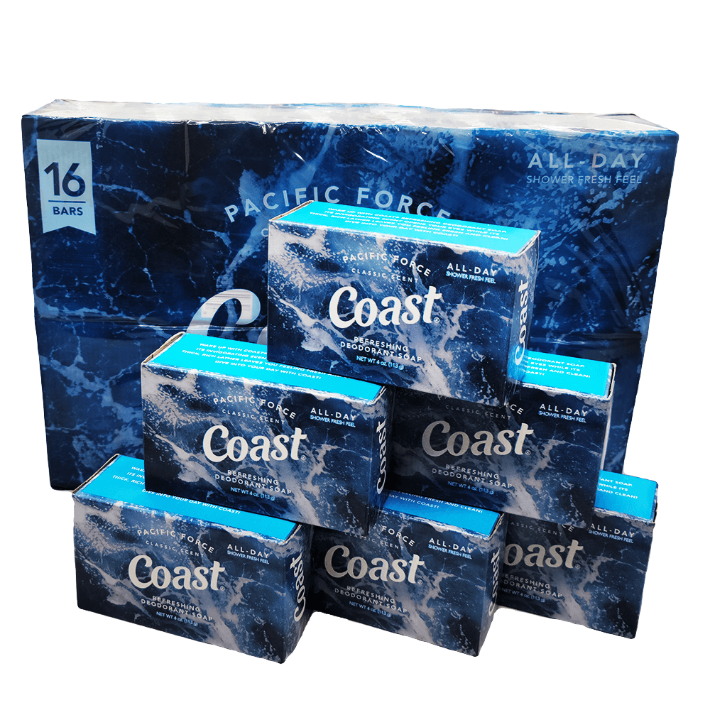 Coast Refreshing Deodorant Soap Bar - 16 Bars - Thick Rich Lather Leaves Your - Image 1