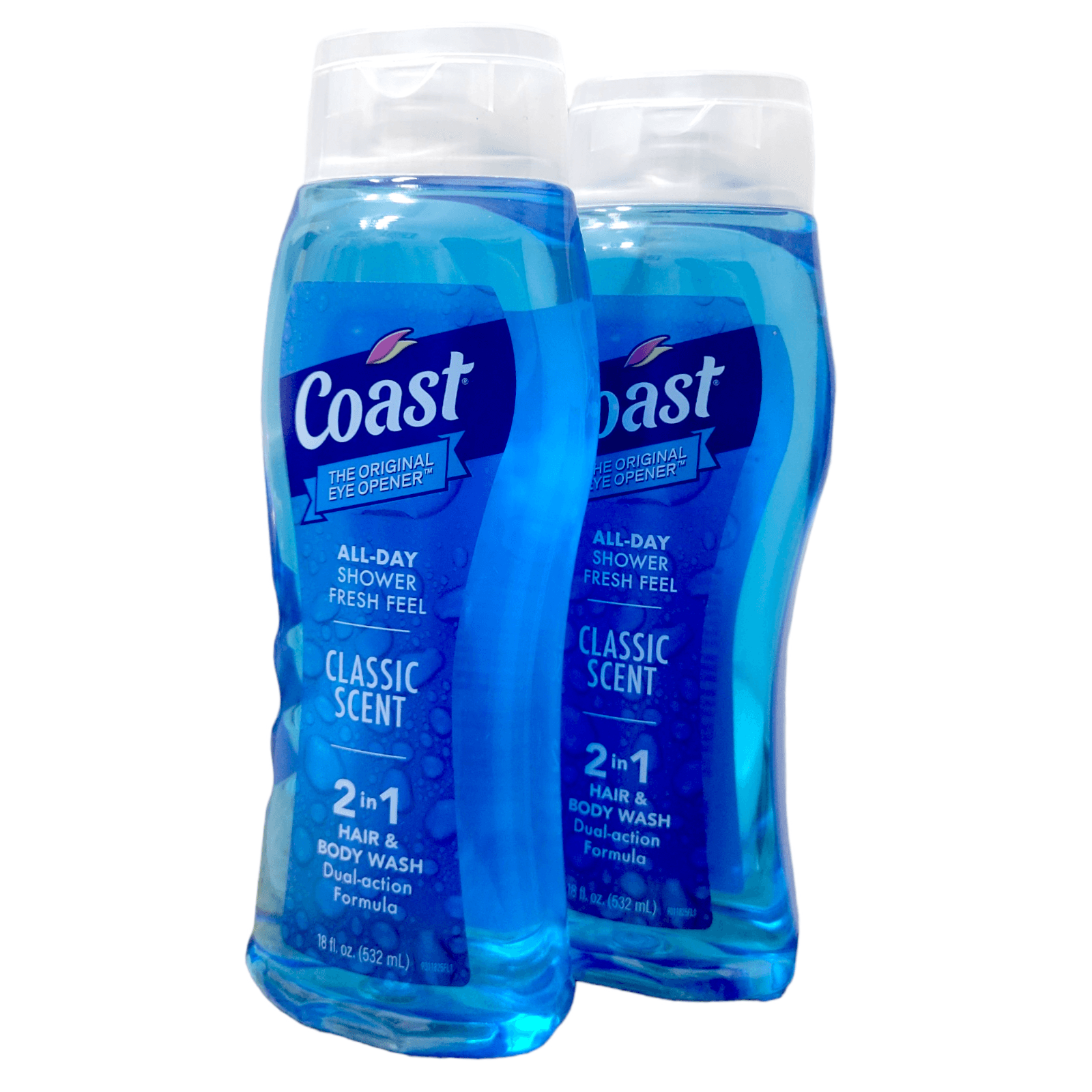 COAST 2 in 1 Hair and Body Wash for Men,18floz,Classic Scent,Moisturizing(PACK2) - Image 1