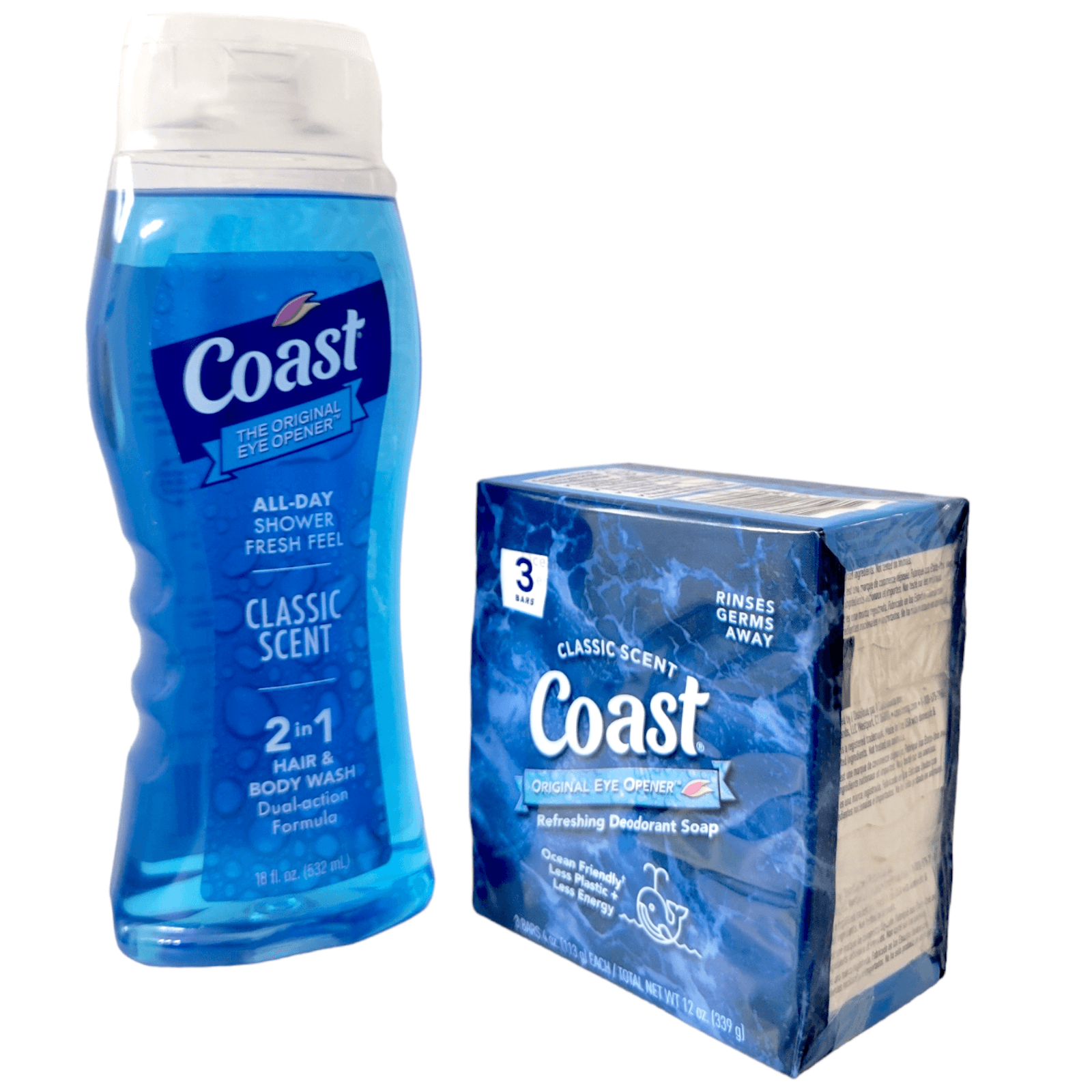 Coast 2 in 1 Refreshing Bath and Hair Gel + 3 Deodorant Soap Bars,All Skin Types - Thumbnail 2