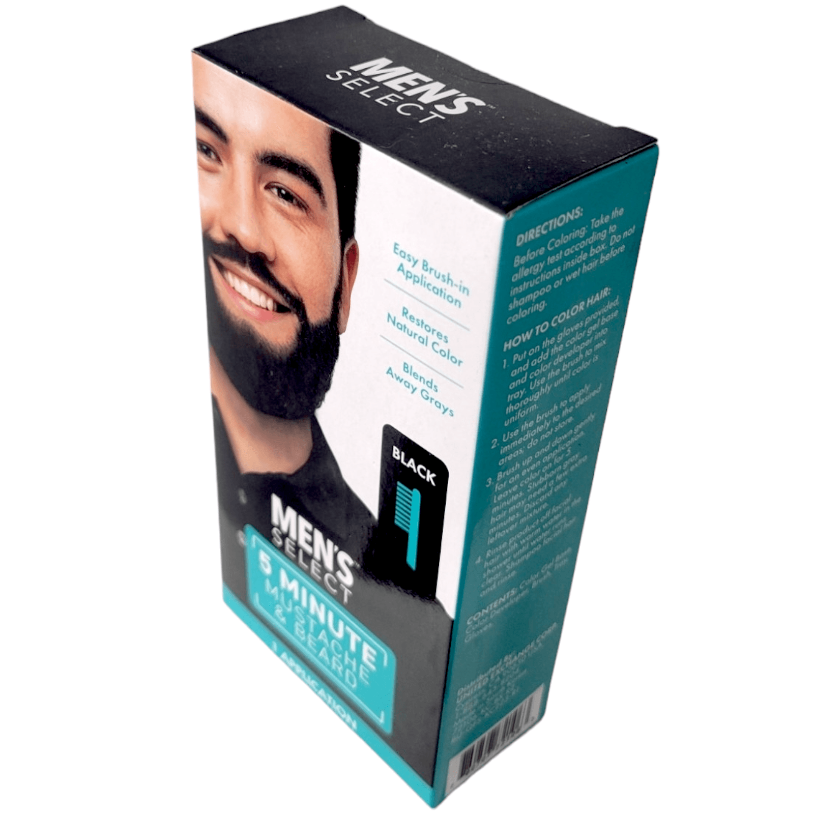 Men's Select Mustache and Beard Hair Color Dye 5 minute Black - Thumbnail 3