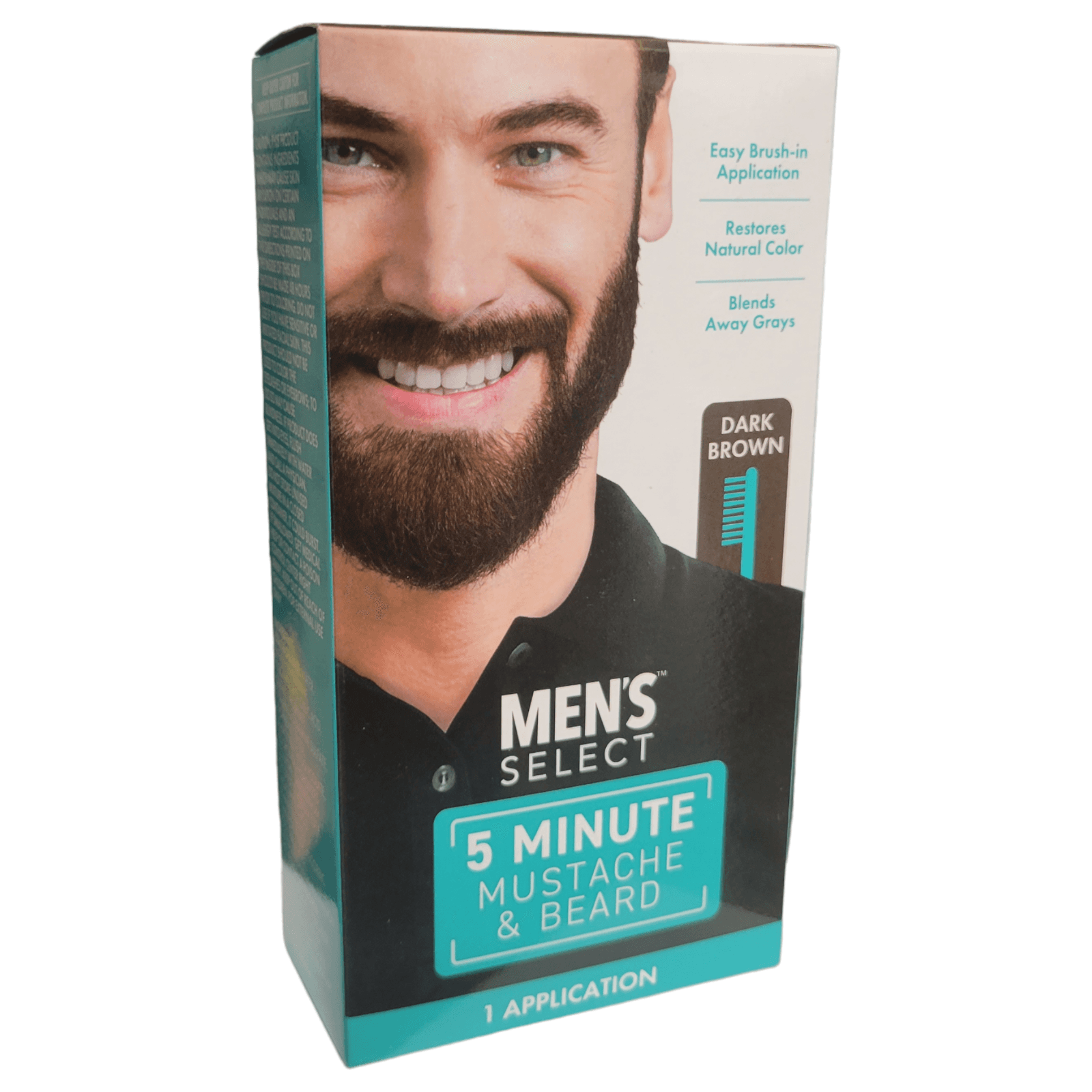 Men's Select Mustache and Beard Hair Color Dye 5 minute Black or Dark Brown - Image 1