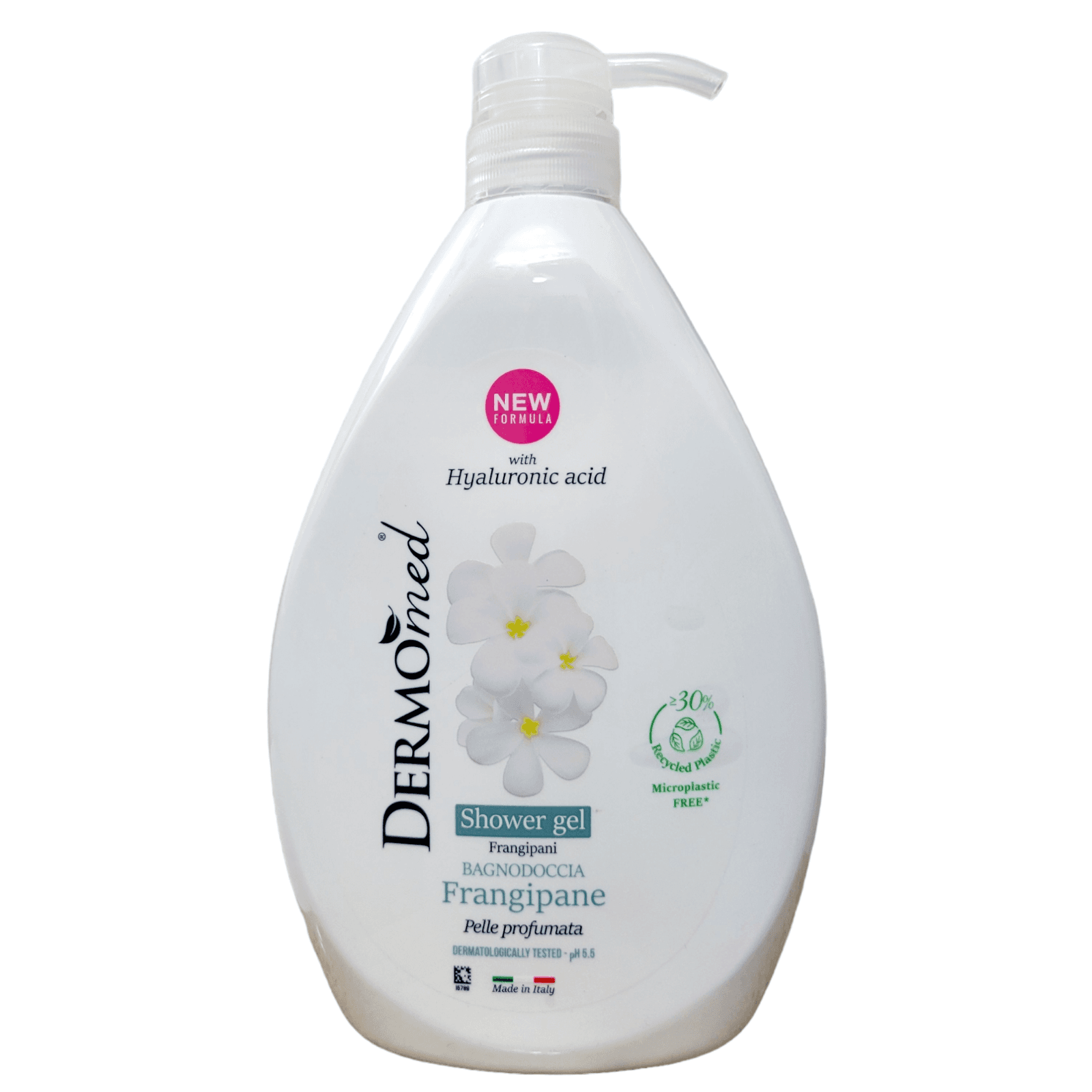 DERMOmed Frangipani Shower Gel 1L Italian Floral Moisturizing Shower Gel - Image 1