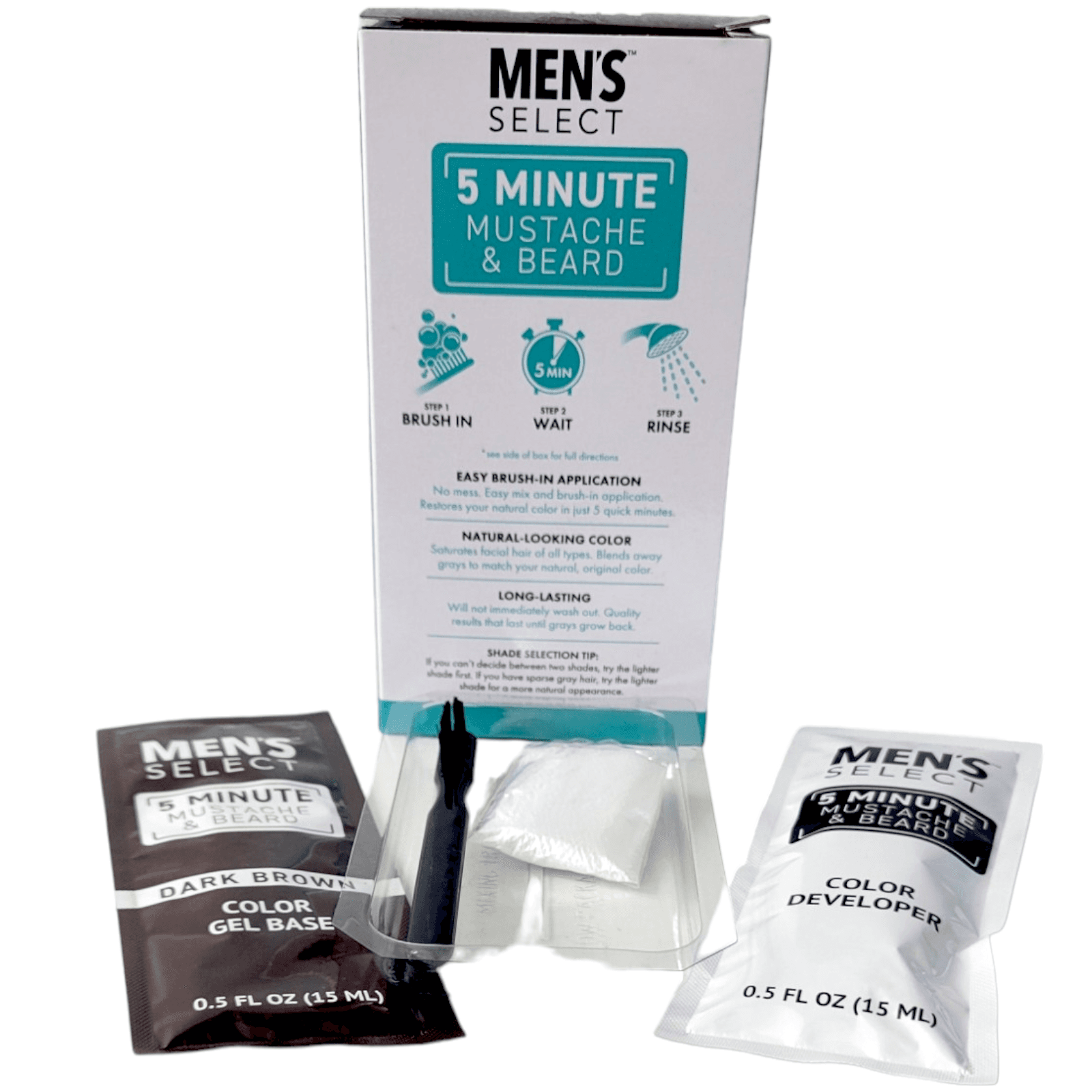 Men's Select Mustache and Beard Hair Color Dye 5 minute Black - Thumbnail 11