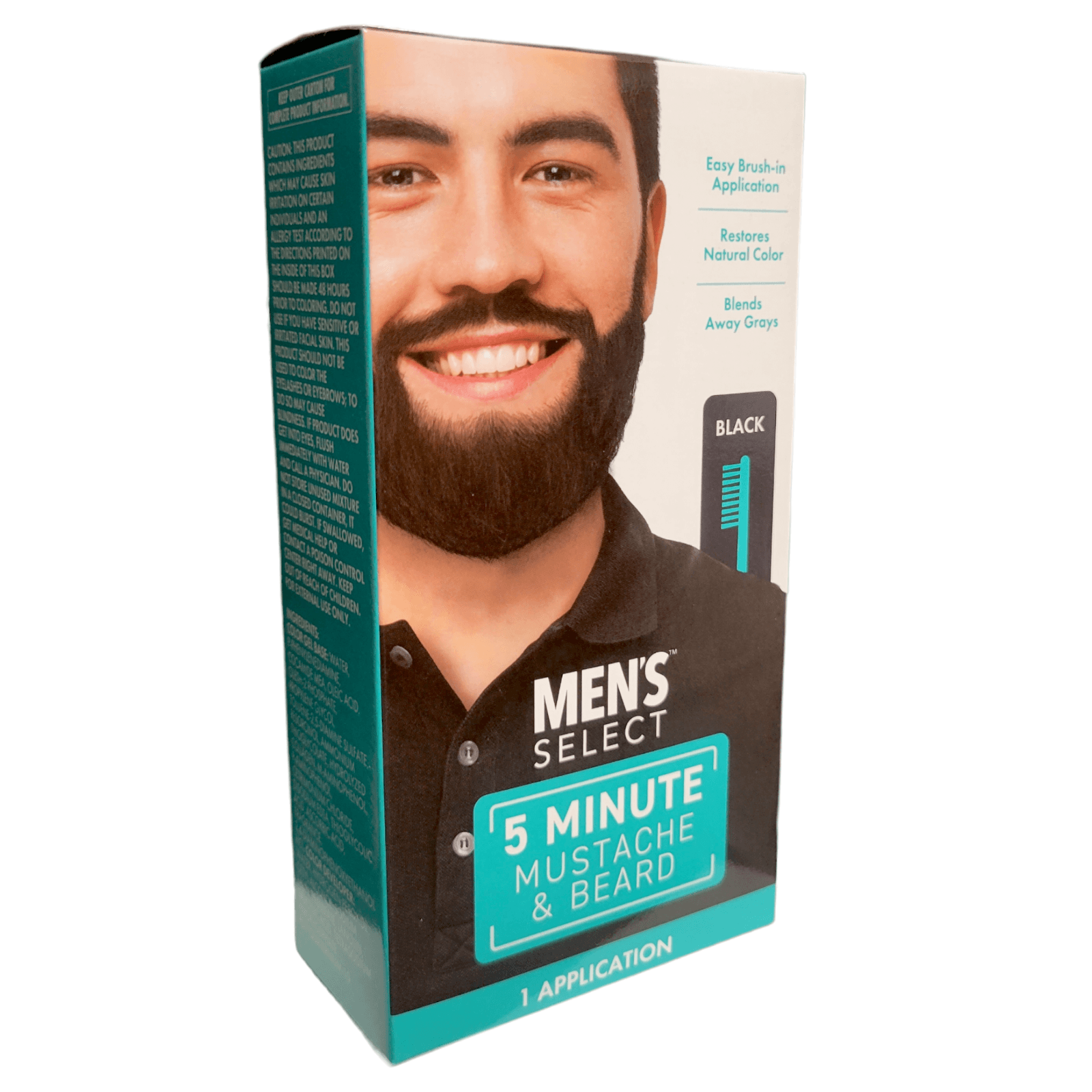 Men's Select Mustache and Beard Hair Color Dye 5 minute Black - Image 1