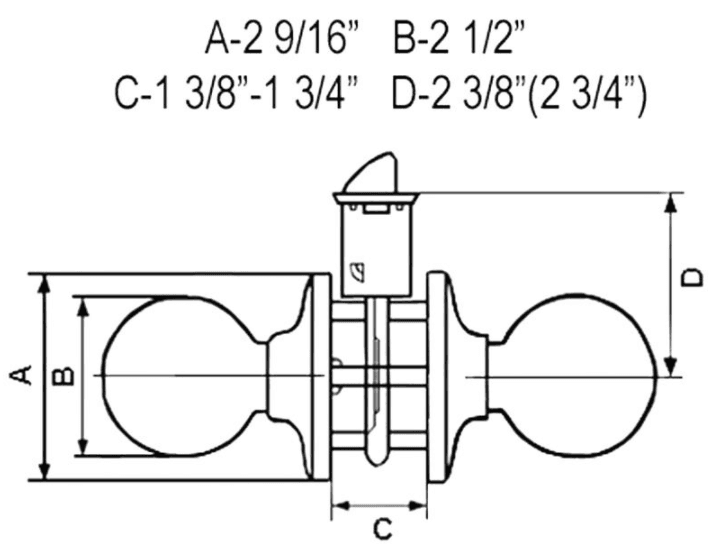 Entrance Lock Gold Old Oval Egg Shape Keyed Handle Knob Door Lock Lockset. - Thumbnail 3