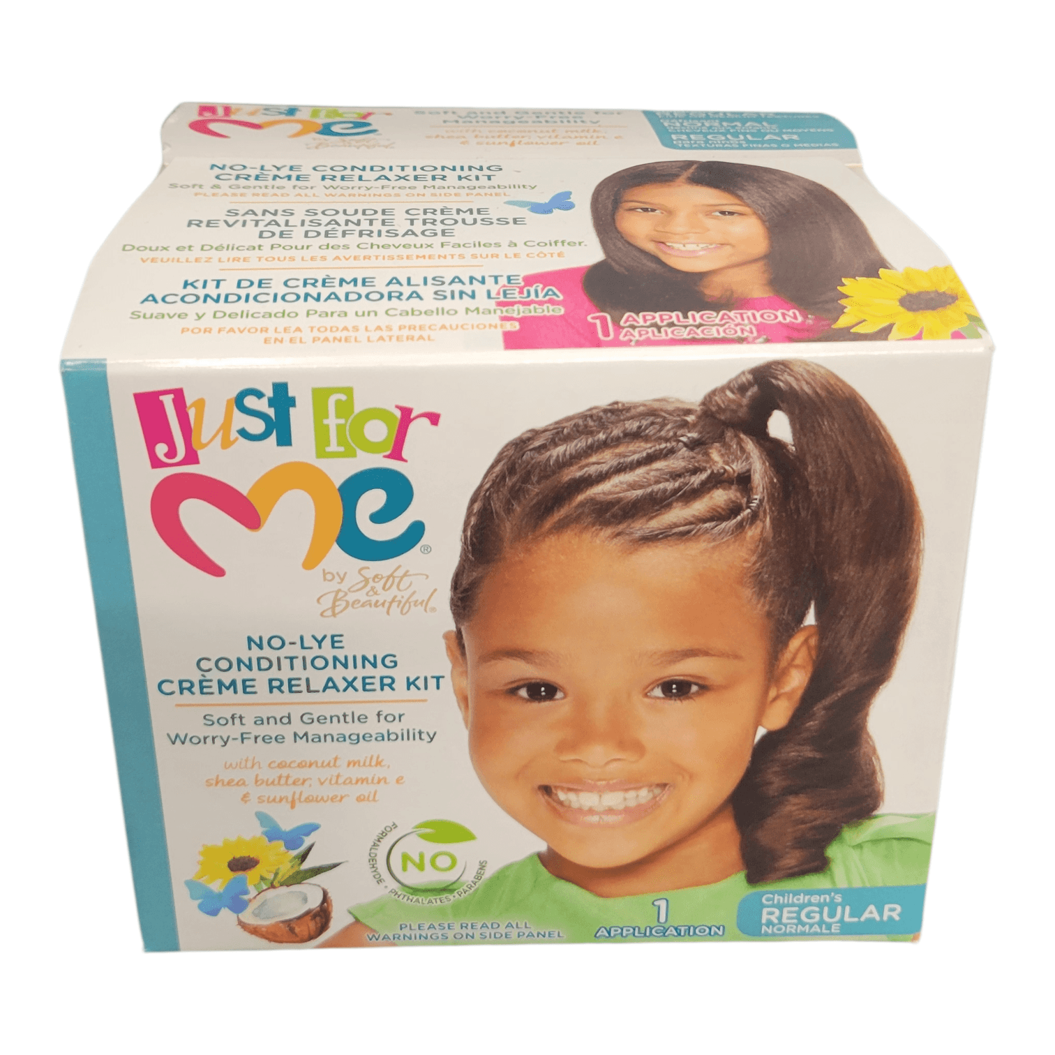 Just For Me No-Lye Conditioning Creme Relaxer Kit No Parabens Phthalates REGULAR - Image 1