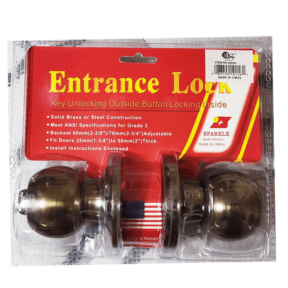 Entrance Lock Gold Old Oval Egg Shape Keyed Handle Knob Door Lock Lockset. - Image 1