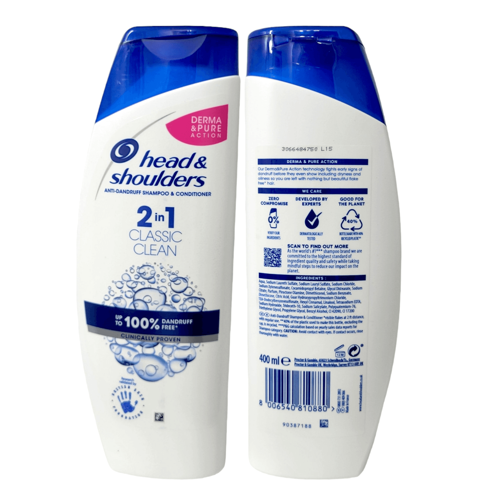 HEAD & SHOULDERS 2in1 Classic Clean 400 ml.Anti-Dandruff Shampoo & Conditioner - Thumbnail 4