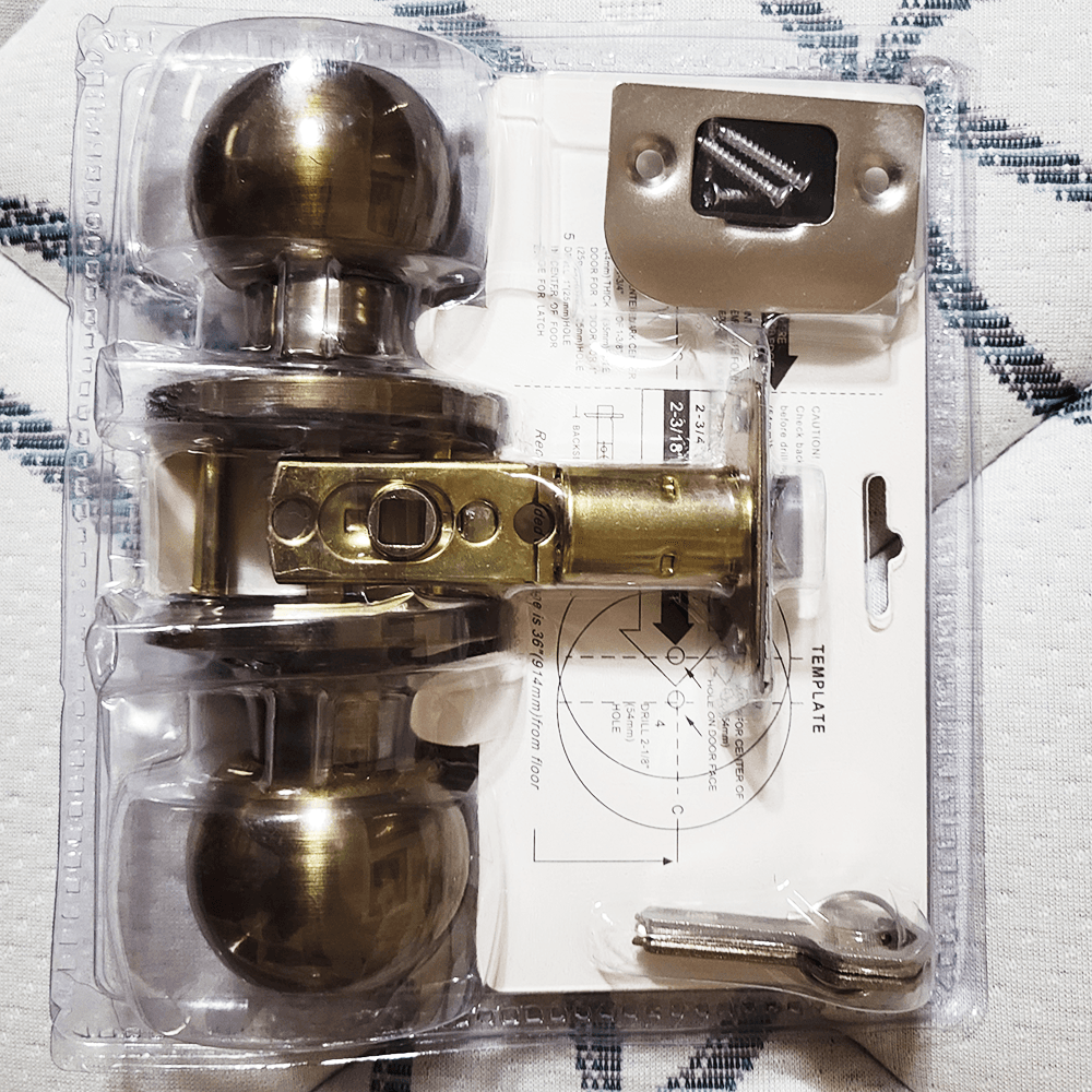 Entrance Lock Gold Old Oval Egg Shape Keyed Handle Knob Door Lock Lockset. - Thumbnail 2