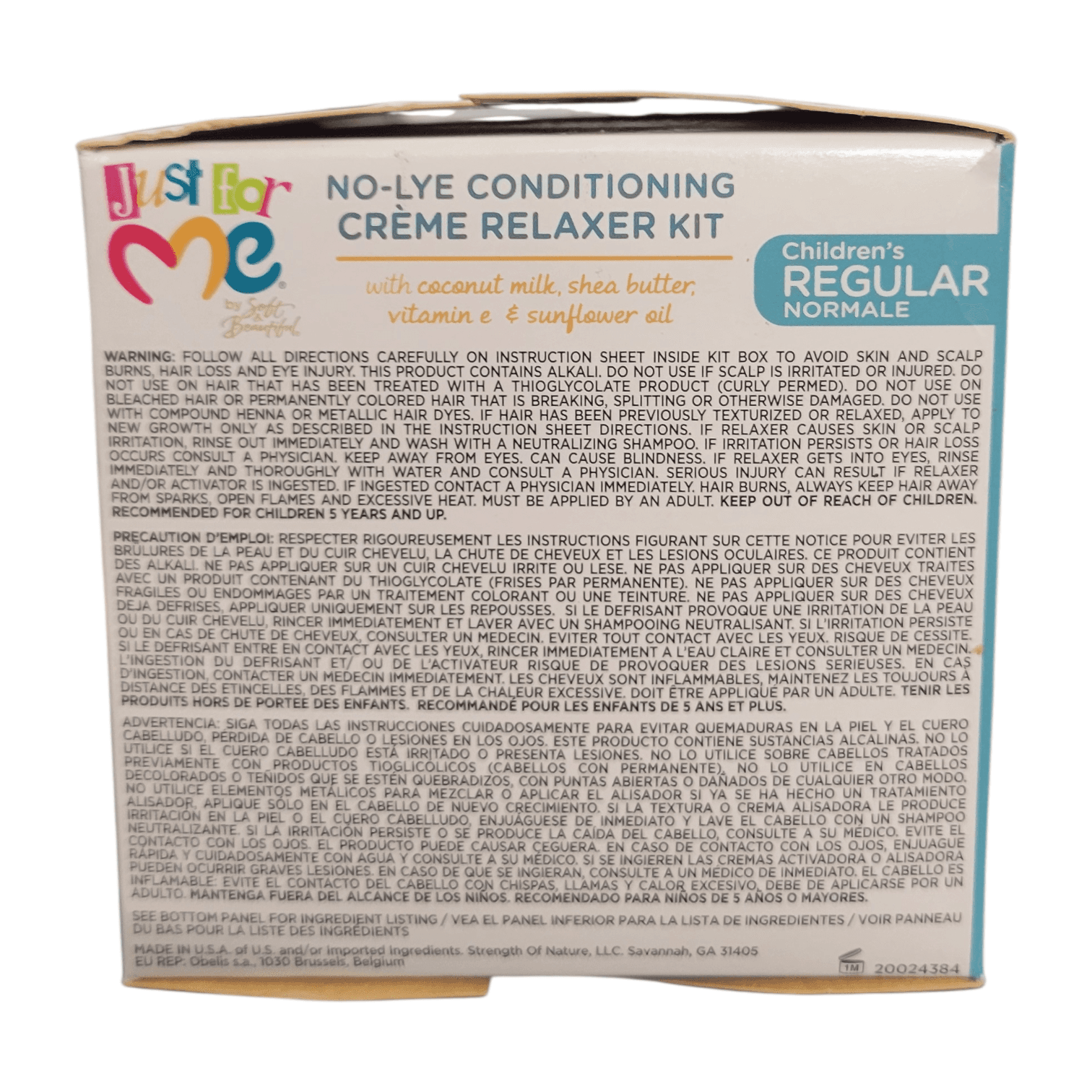 Just For Me No-Lye Conditioning Creme Relaxer Kit No Parabens Phthalates REGULAR - Thumbnail 2
