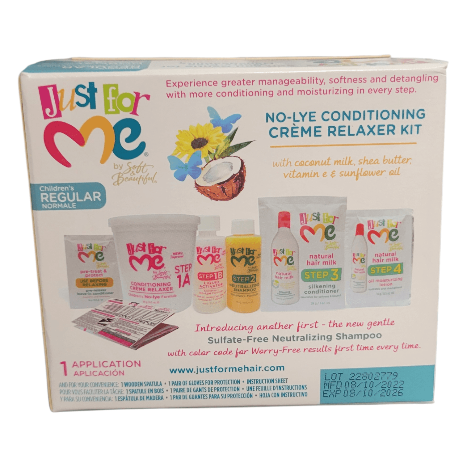 Just For Me No-Lye Conditioning Creme Relaxer Kit No Parabens Phthalates REGULAR - Thumbnail 3