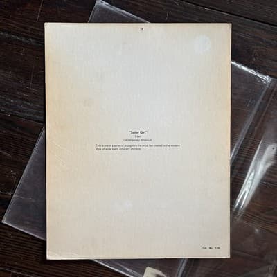 Vintage 1960's Eden “Sailor Girl” Lithograph Print Big Eye Art - Thumbnail 6