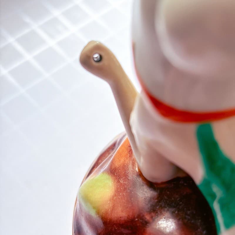 Vintage Art Deco Ceramic Lidded Powder Jar Bathing Beauty on Turtle Shell - Thumbnail 5