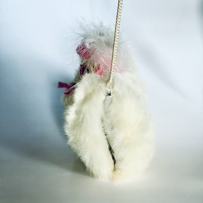 Vintage Fur w/ Doll Face Muff Warmer w/ Chain Strap – Mid Century Kitsch - Thumbnail 4