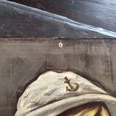 Vintage 1960's Eden “Sailor Girl” Lithograph Print Big Eye Art - Thumbnail 4