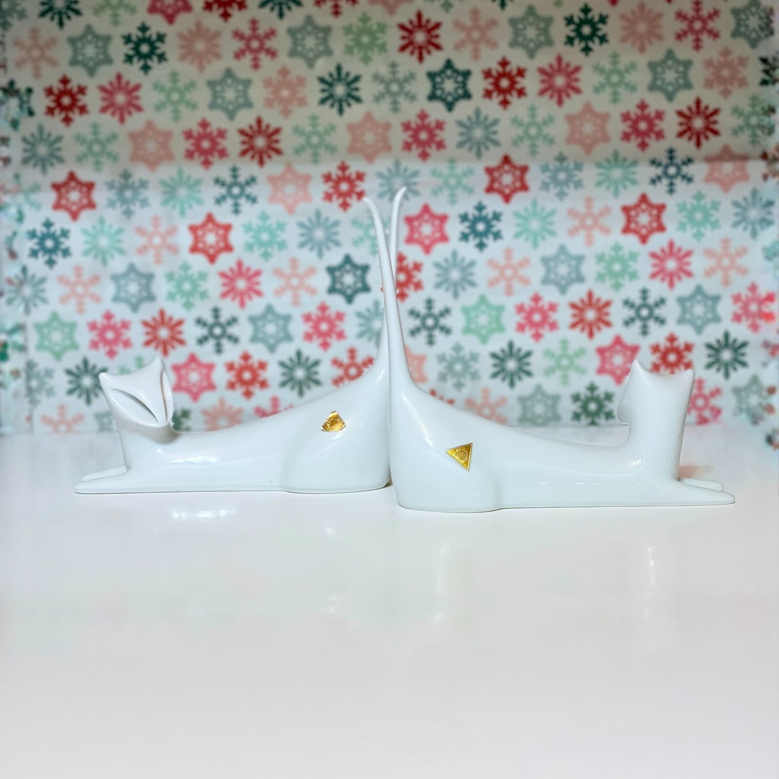 Antique Royal Dux Bohemia Siamese Cat Pair | Art Deco Porcelain | c.1920s - Thumbnail 2