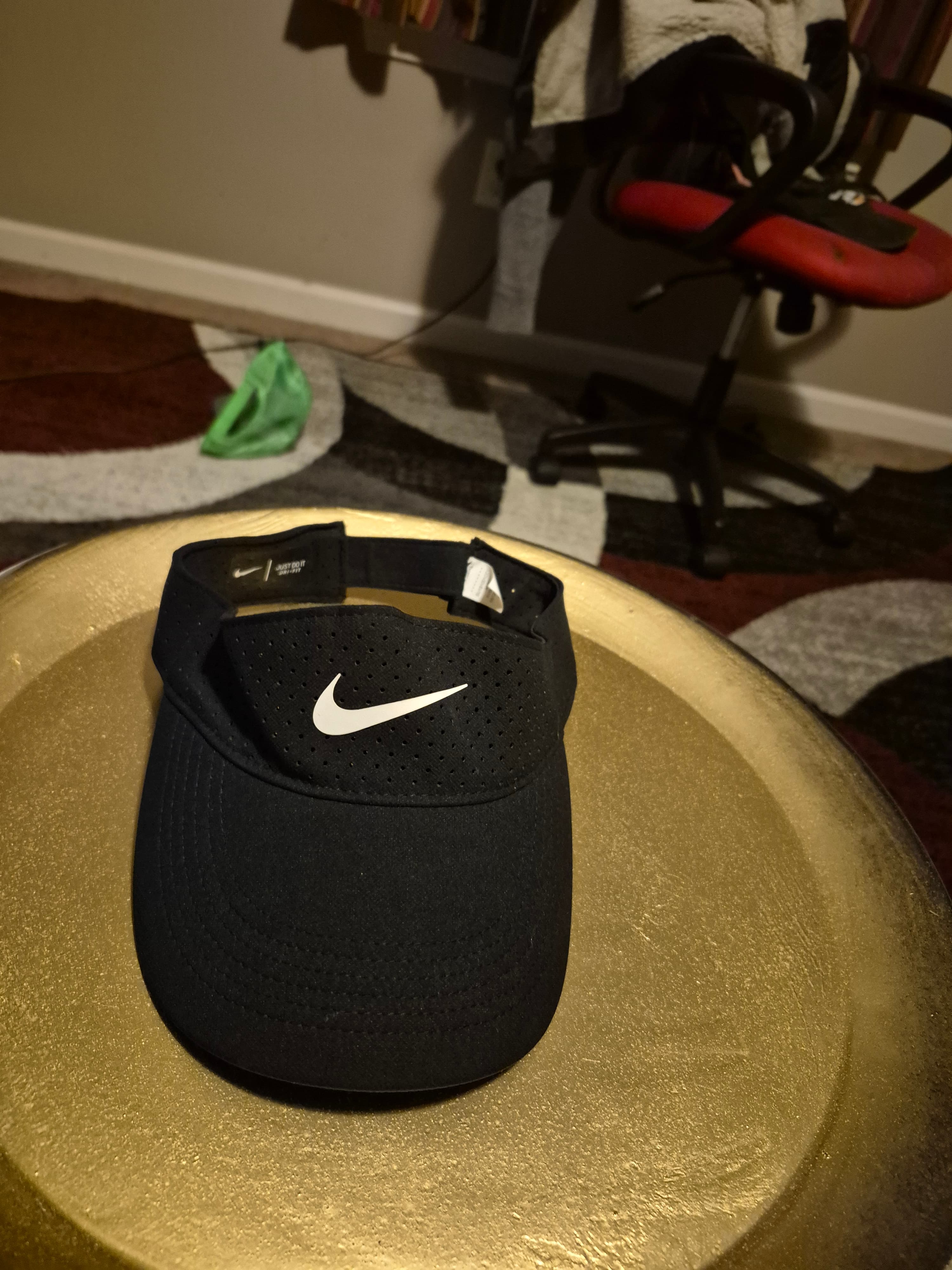 Nike Black Visor with Ventilation - Adjustable Fit - Image 1