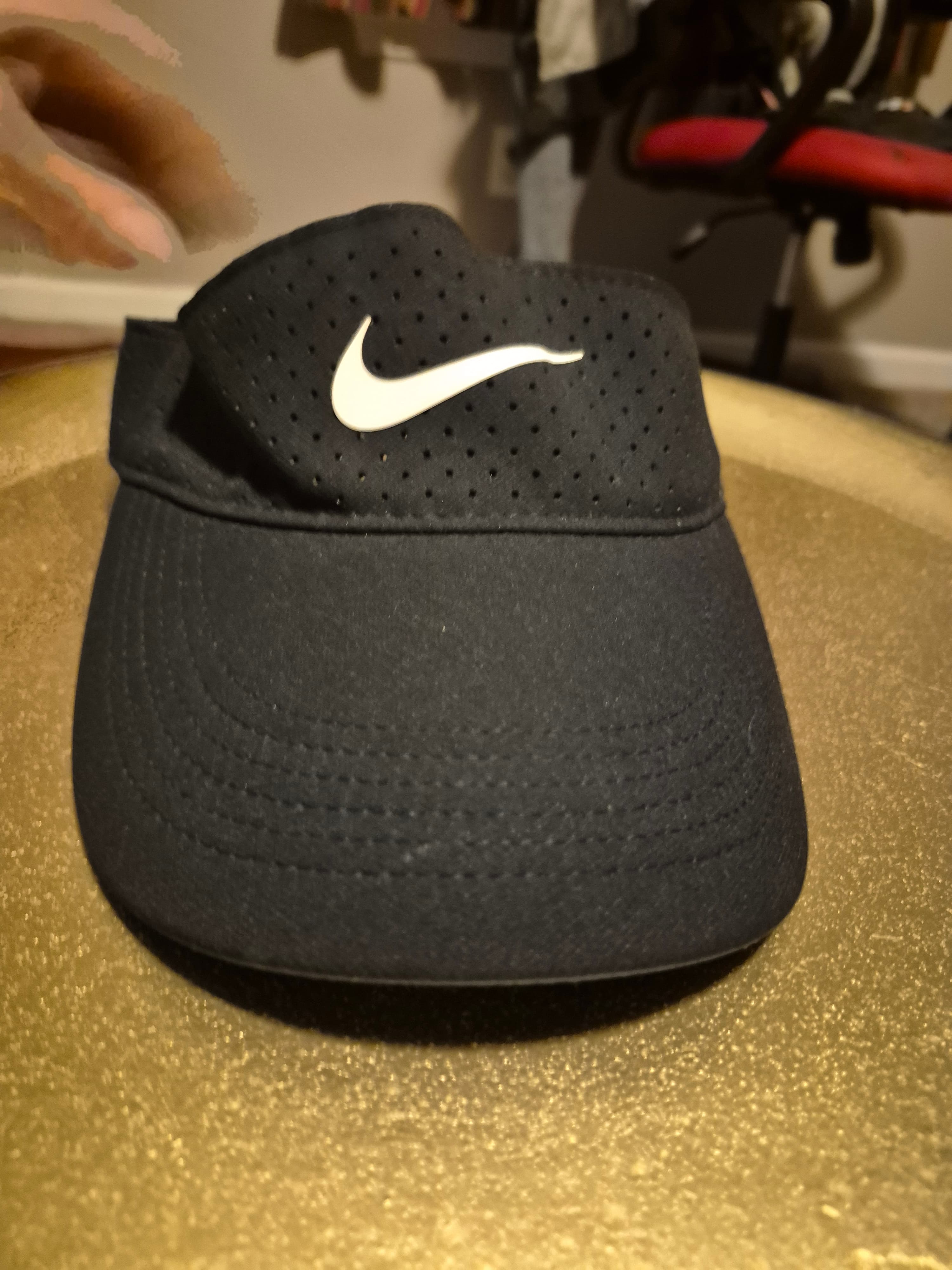 Nike Black Visor with Ventilation - Adjustable Fit - Thumbnail 2