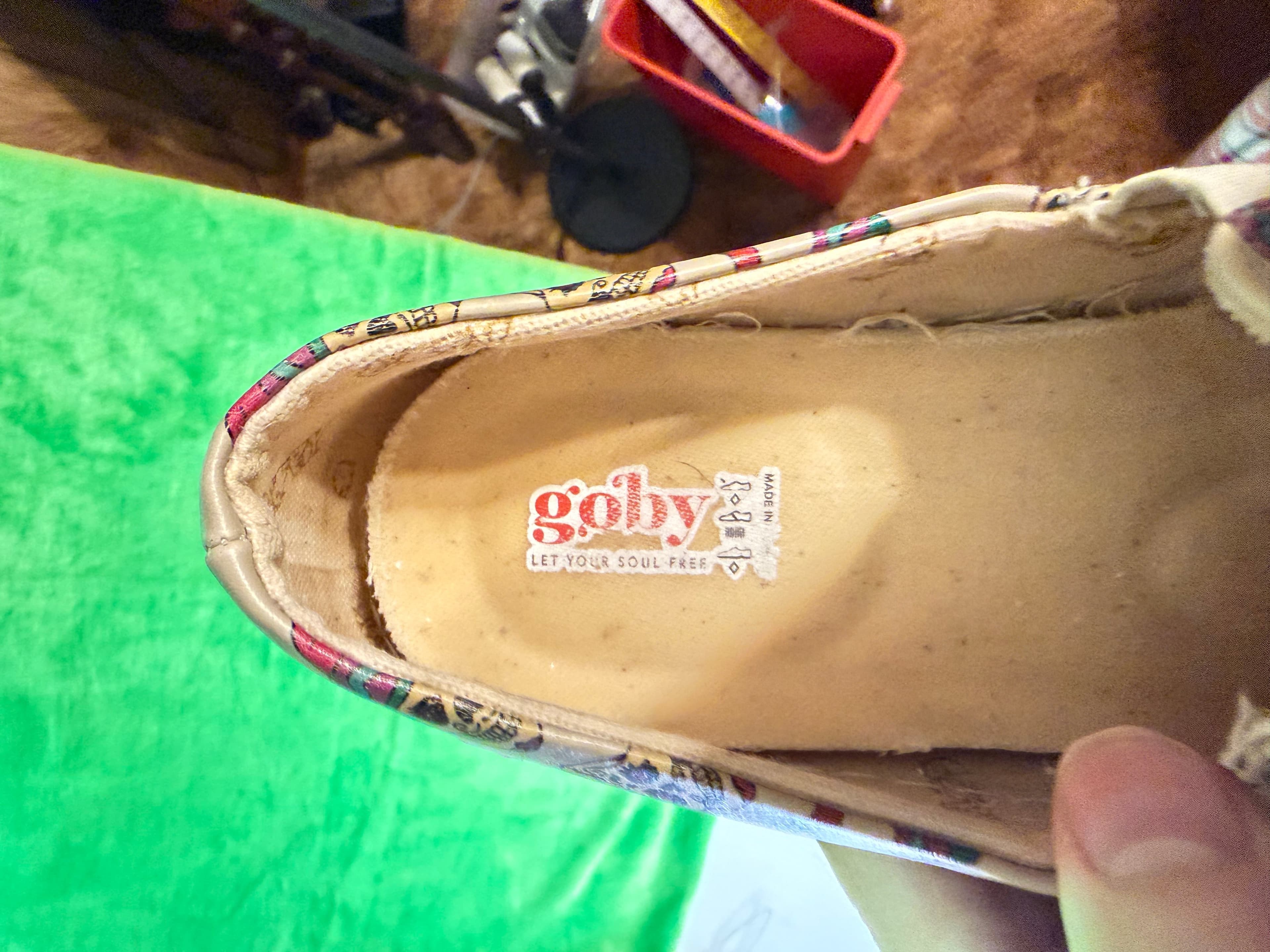 Goby Sugar Skull Slip-On Shoes, Colorful Day of the Dead Men’s 6, woman’s 8 - Thumbnail 6