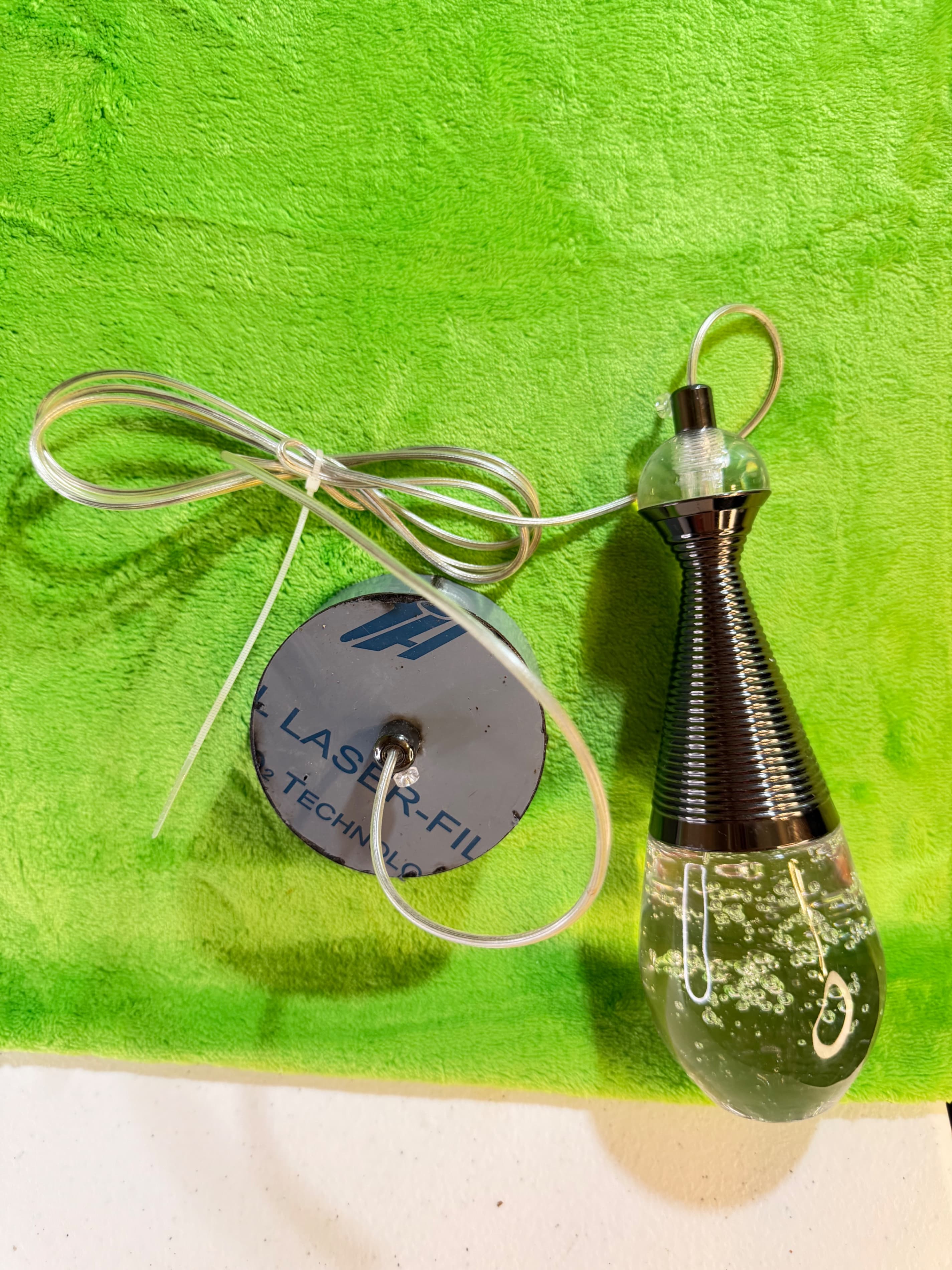 Modern Teardrop Bubble Glass LED Pendant Light Black Chrome Hanging Ceiling Lamp - Image 1