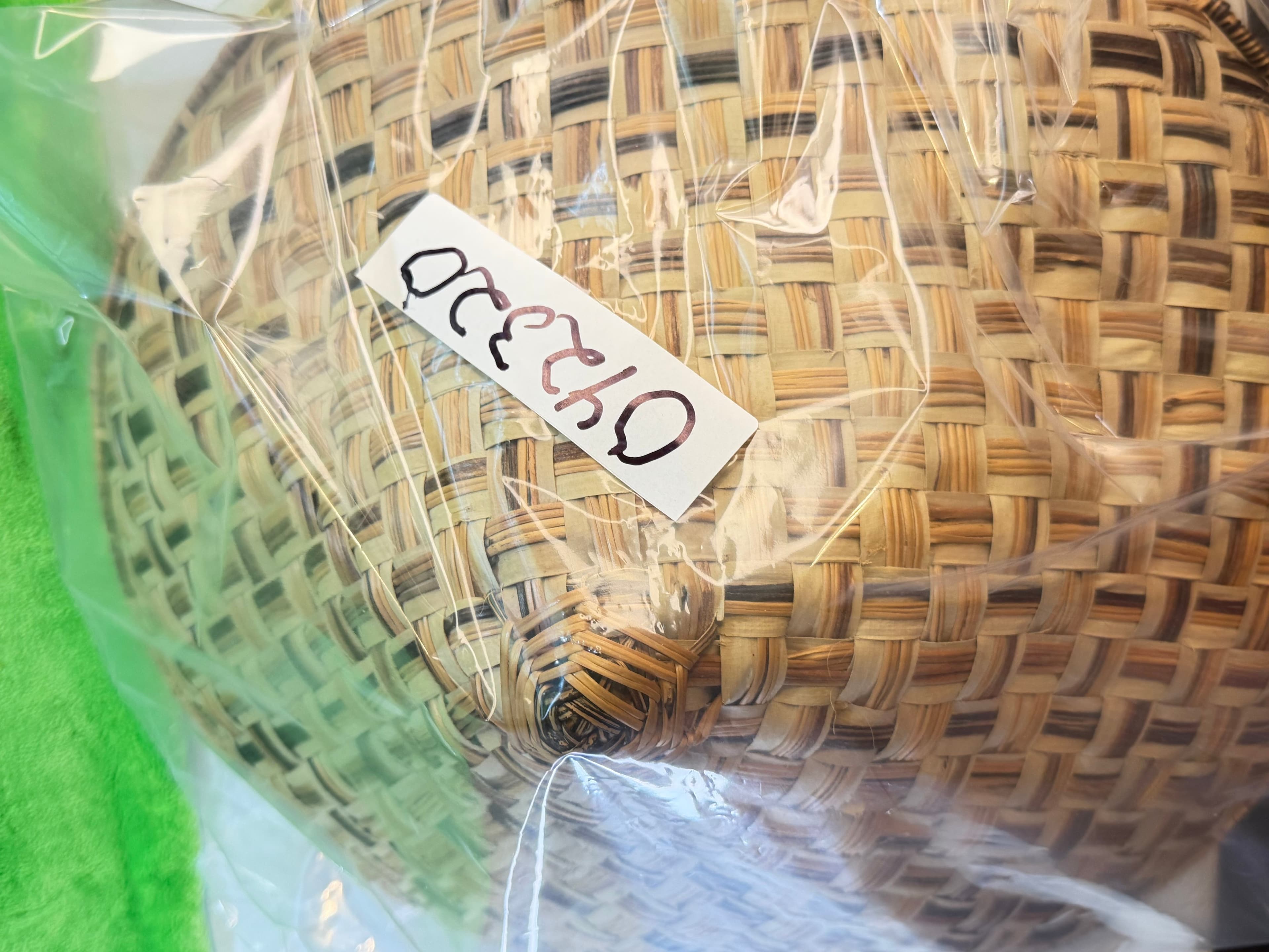 Vintage Woven Straw Bamboo Sun Hat Decorative Rosette Top Boho Wall Decor Farmer - Thumbnail 5