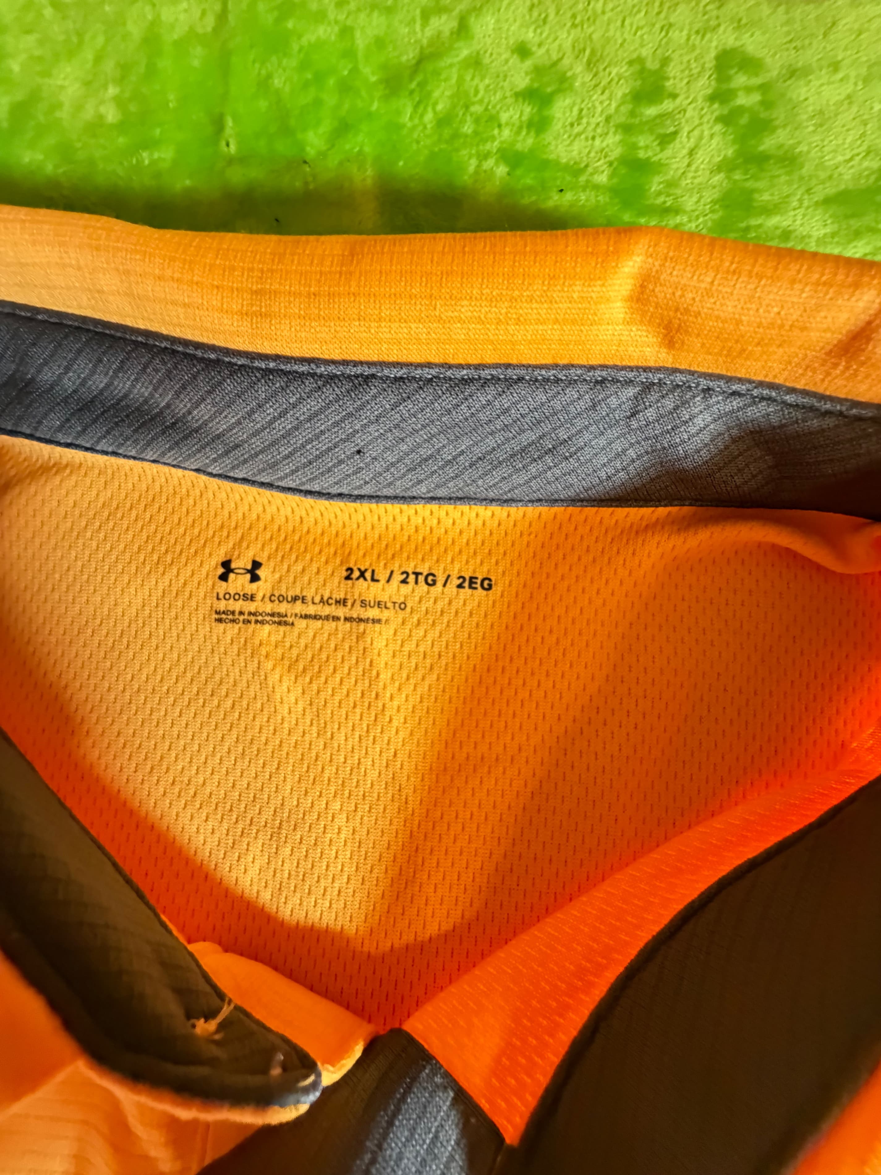 Under Armour Orange Polo Shirt Size 2XL - Thumbnail 3