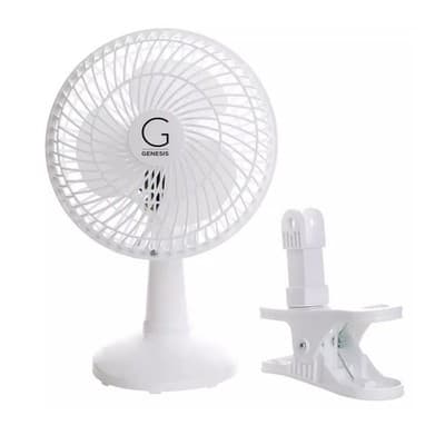 Genesis 6-Inch Clip Convertible Table-Top & Clip Fan Two Quiet Speeds - NEW - Image 1
