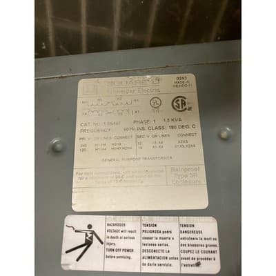 SQUARE D 1.5 KVA TRANSFORMER 1.5S46F. BUCK / BOOST RAINPROOF TYPE 3R - Thumbnail 2