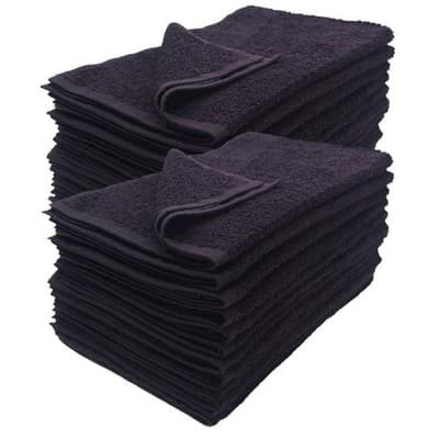 Simpli-Magic 79237 Cotton Hand Towels, 16"x27", Black, Not Bleach Proof, 24 Pack - Image 1