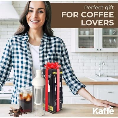 Kaffe Cold Brew Coffee Maker (38Oz / 1L) - Borosilicate Glass - Thumbnail 3