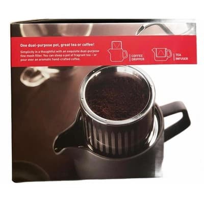 That! Dark Grey Coffee & Tea in One Ceramic Pot with Metal Screen Filter - NEW - Thumbnail 3