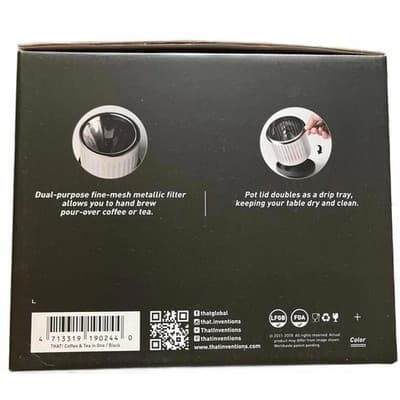 That! Dark Grey Coffee & Tea in One Ceramic Pot with Metal Screen Filter - NEW - Thumbnail 2