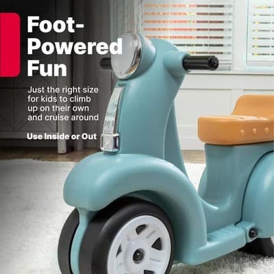 Step2 Ride Along Aqua Scooter Toddler Foot-to-Floor Riding Toy for Ages 18M-4Y - Thumbnail 2