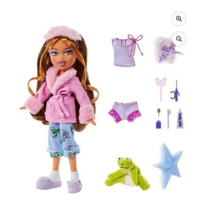 Slumber Party Yasmin Fashion Doll with 2 Sets of Pajamas, Plush, and Accessories - Thumbnail 3