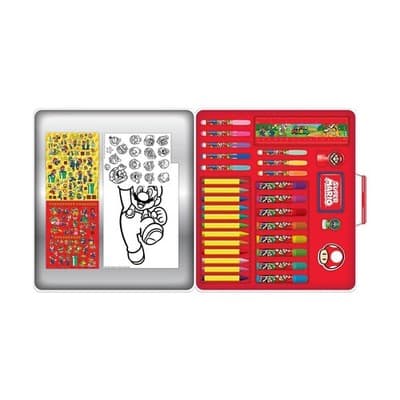 Nintendo Super Mario Deluxe Activity Art Set with Metal Carrying Case - Image 1