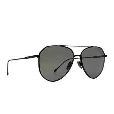 DIFF Matte Black Solid Grey Polarized Sunglasses - Image 1