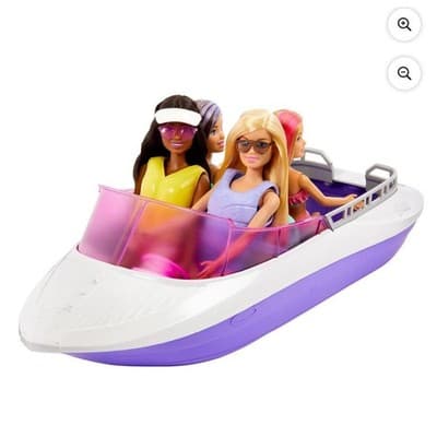 Barbie Mermaid Power Dolls And Boat Playset with Malibu & Brooklyn Dolls - Image 1