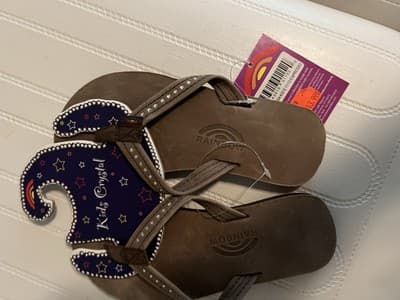 Rainbow Sandals Toddler Girls 11/12 Crystals - Image 1