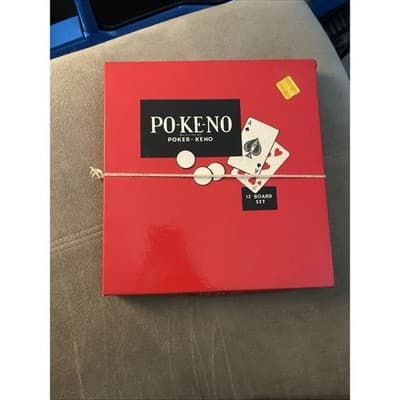 PO-KE-NO Poker Keno Card Game, 12 Boards & Chips Vintage, 1950s, POKENO - Thumbnail 3