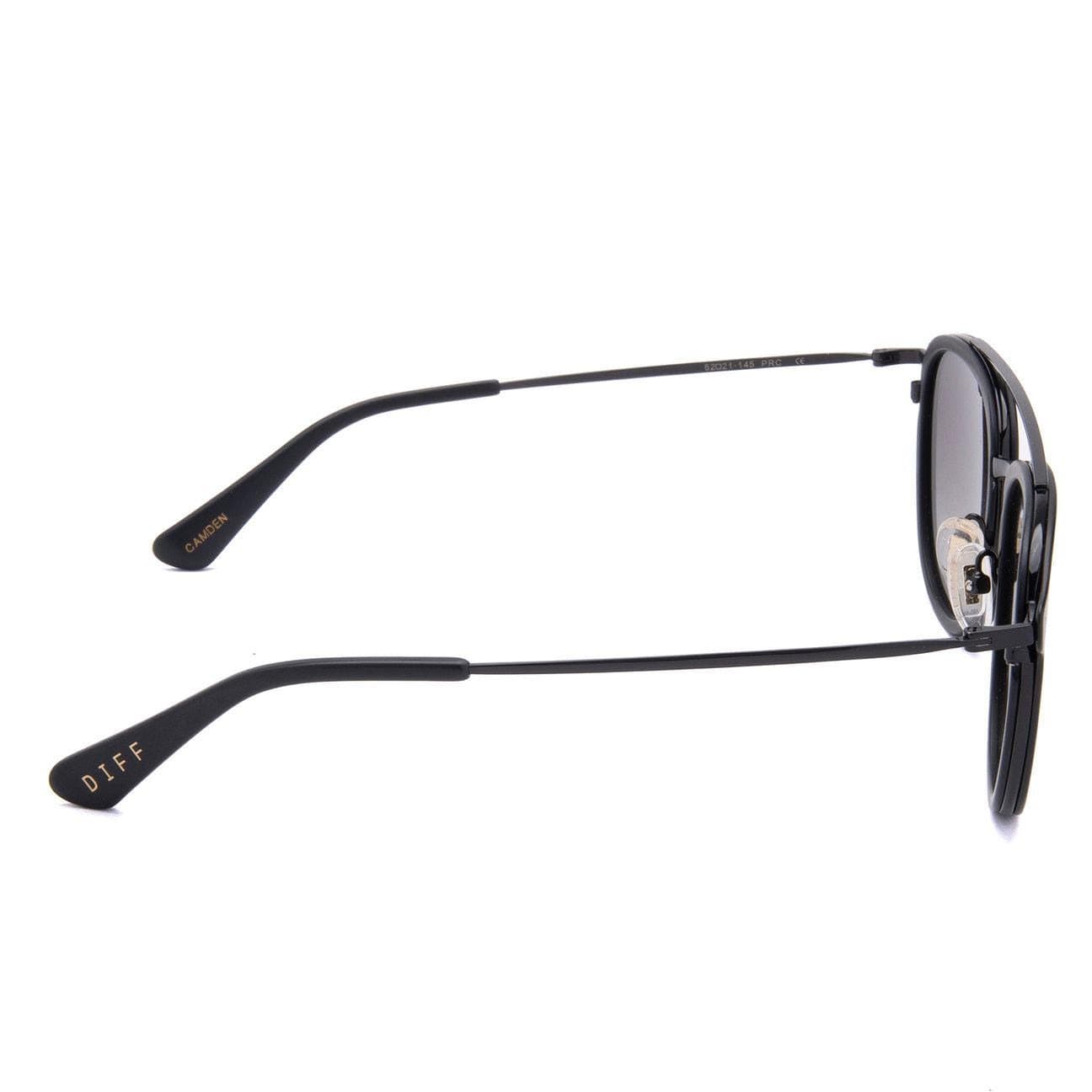 DIFF Camden Matte Black Grey Gradient Polarized Sunglasses - Thumbnail 3