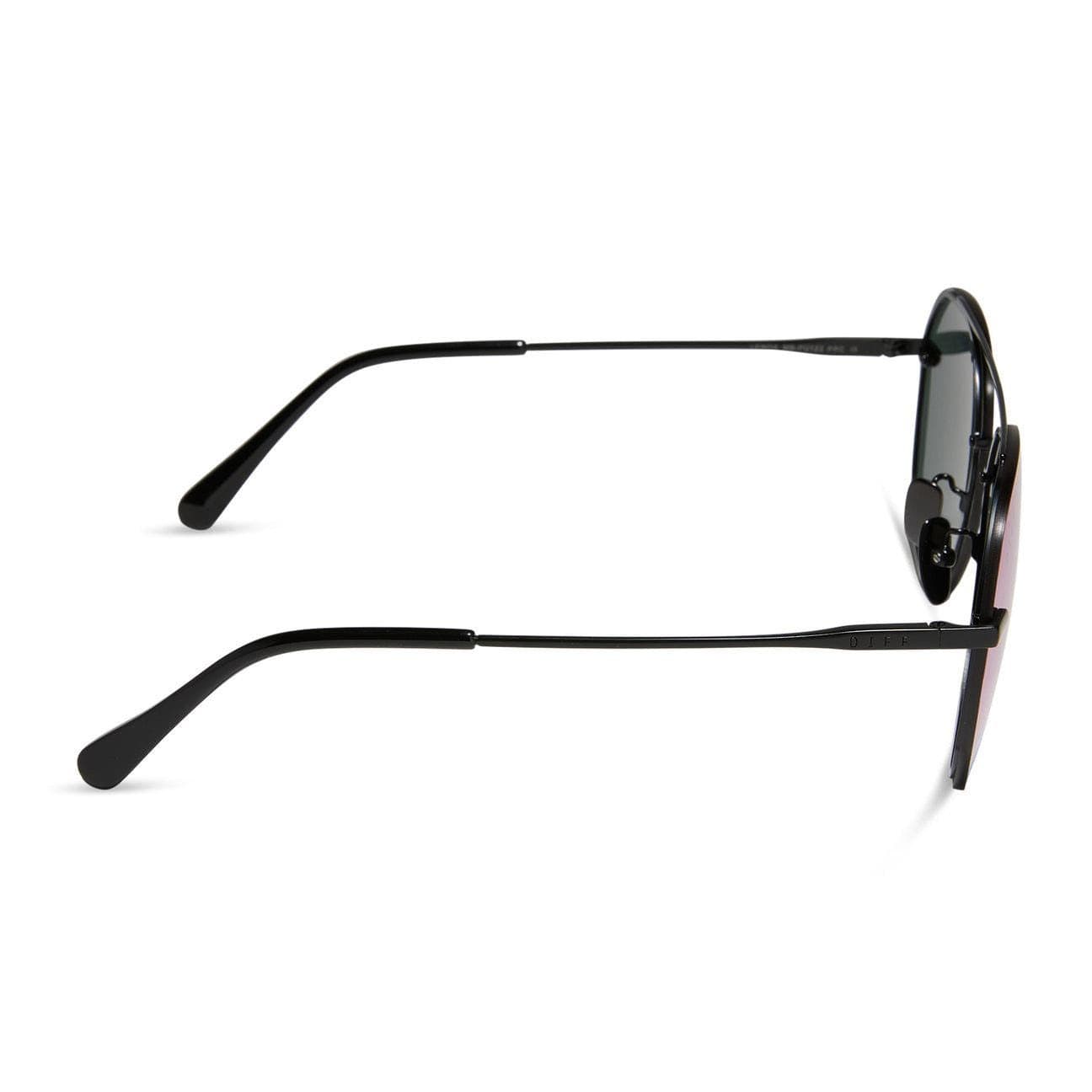 DIFF Lennox Matte Black Purple Mirror Sunglasses - Thumbnail 3