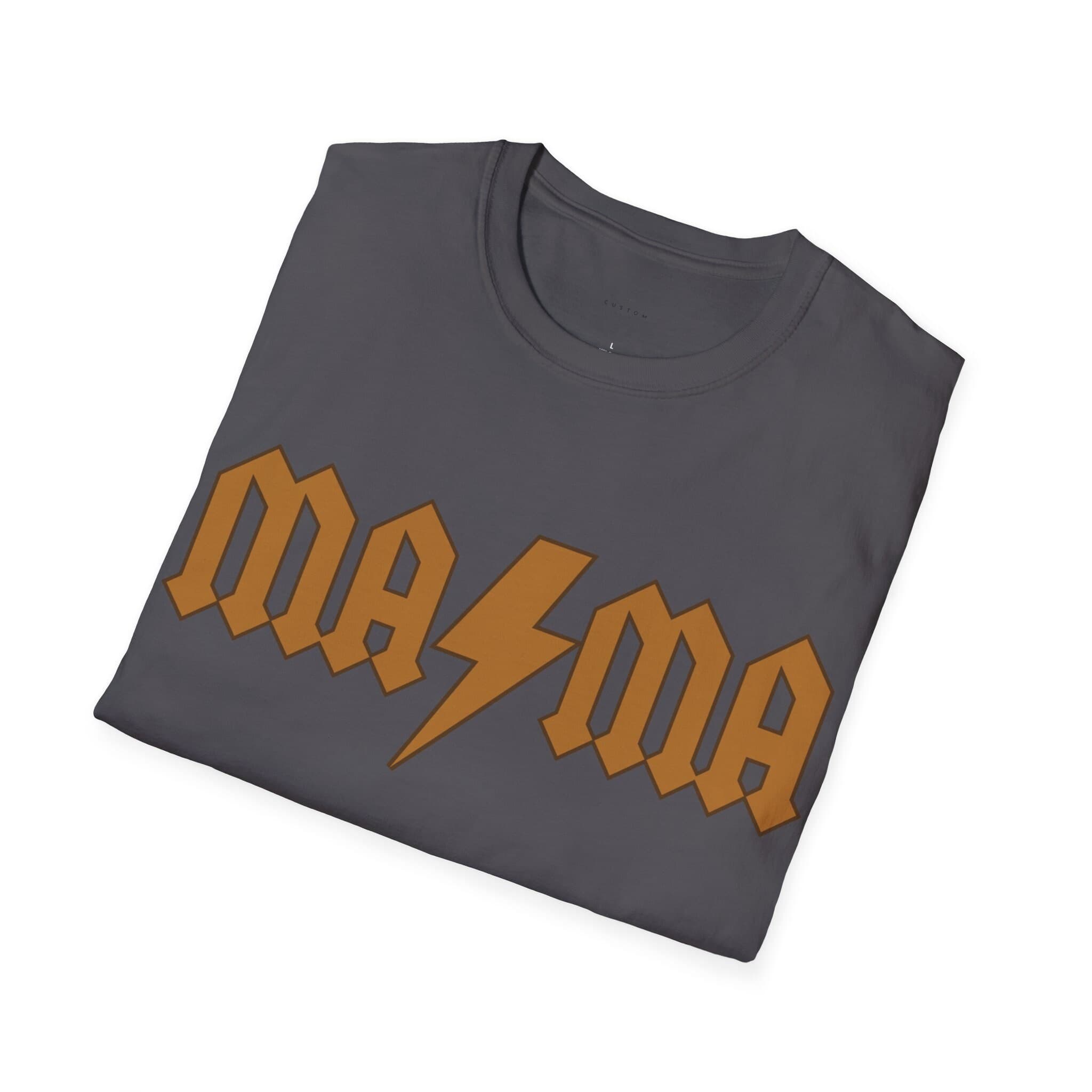 MAMA Lightning Bolt Adult Unisex Softstyle T-Shirt Design 1 - Thumbnail 4