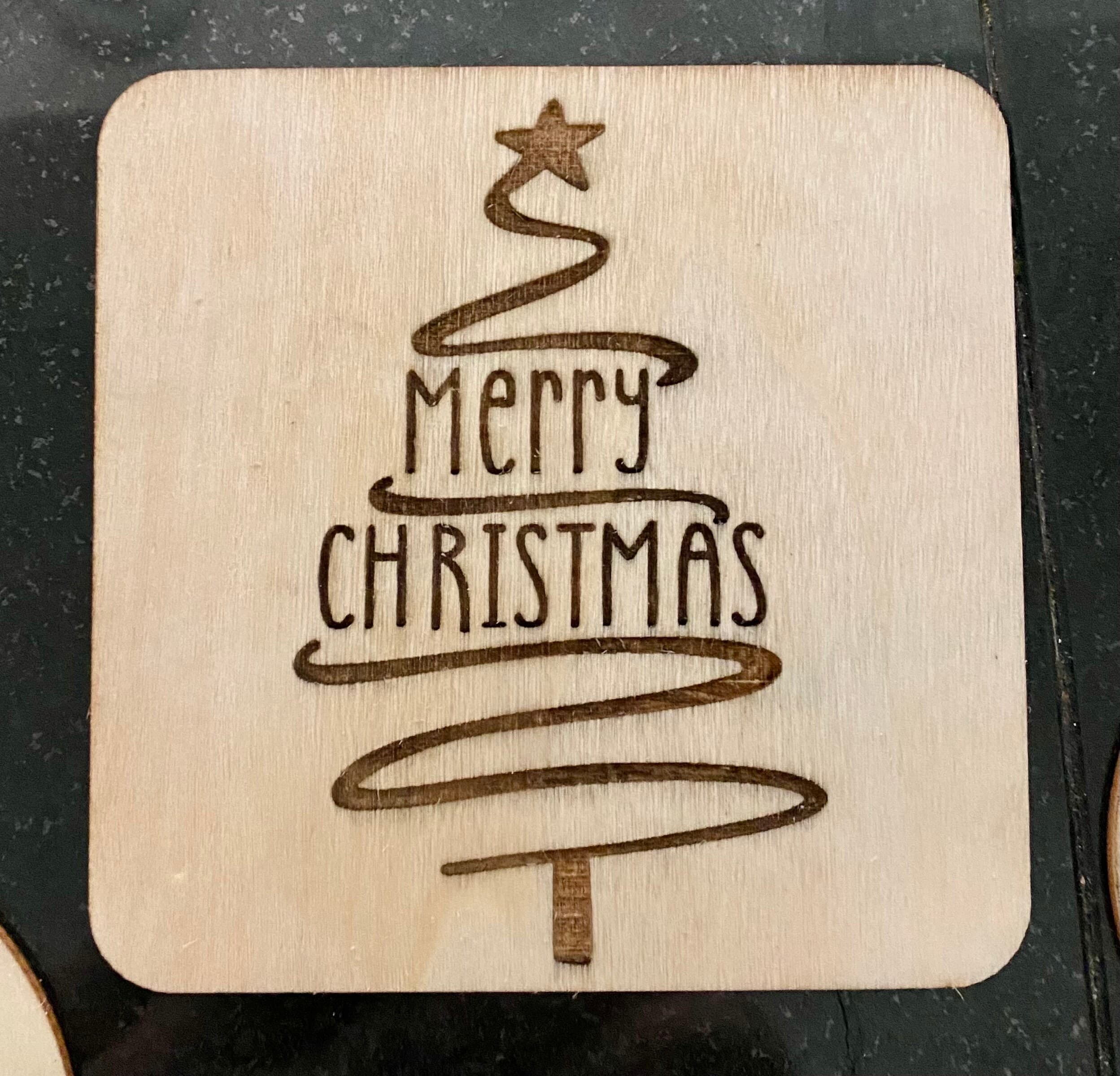 Merry Christmas Engraved Decoration - Image 1