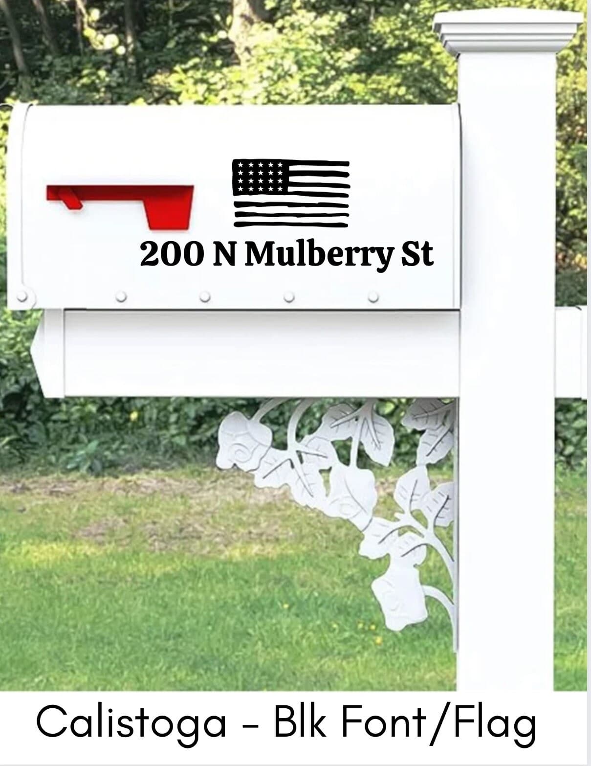 Mailbox Address & USA Flag Decal - Image 1
