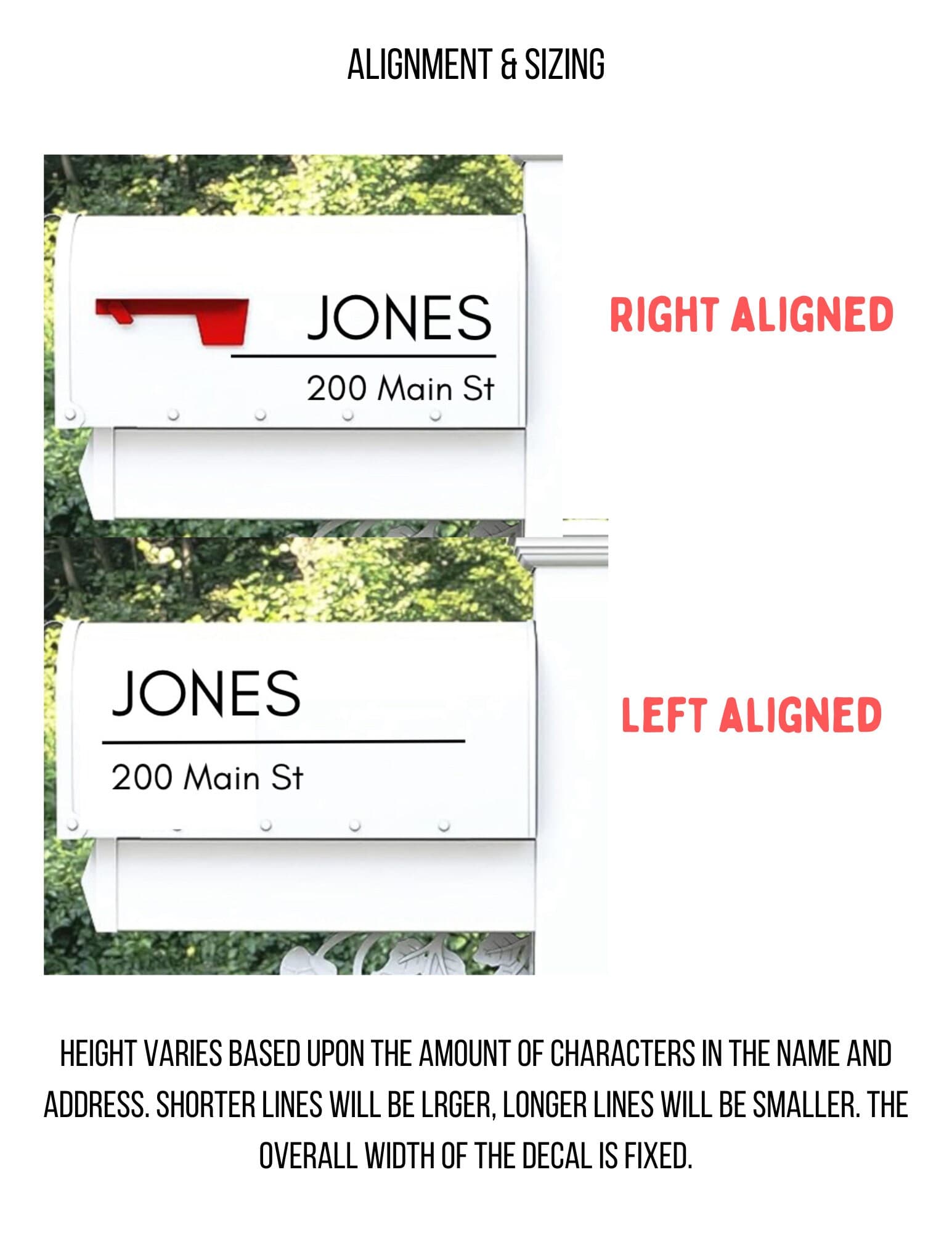 Mailbox Decal Last Name and Address - Thumbnail 3