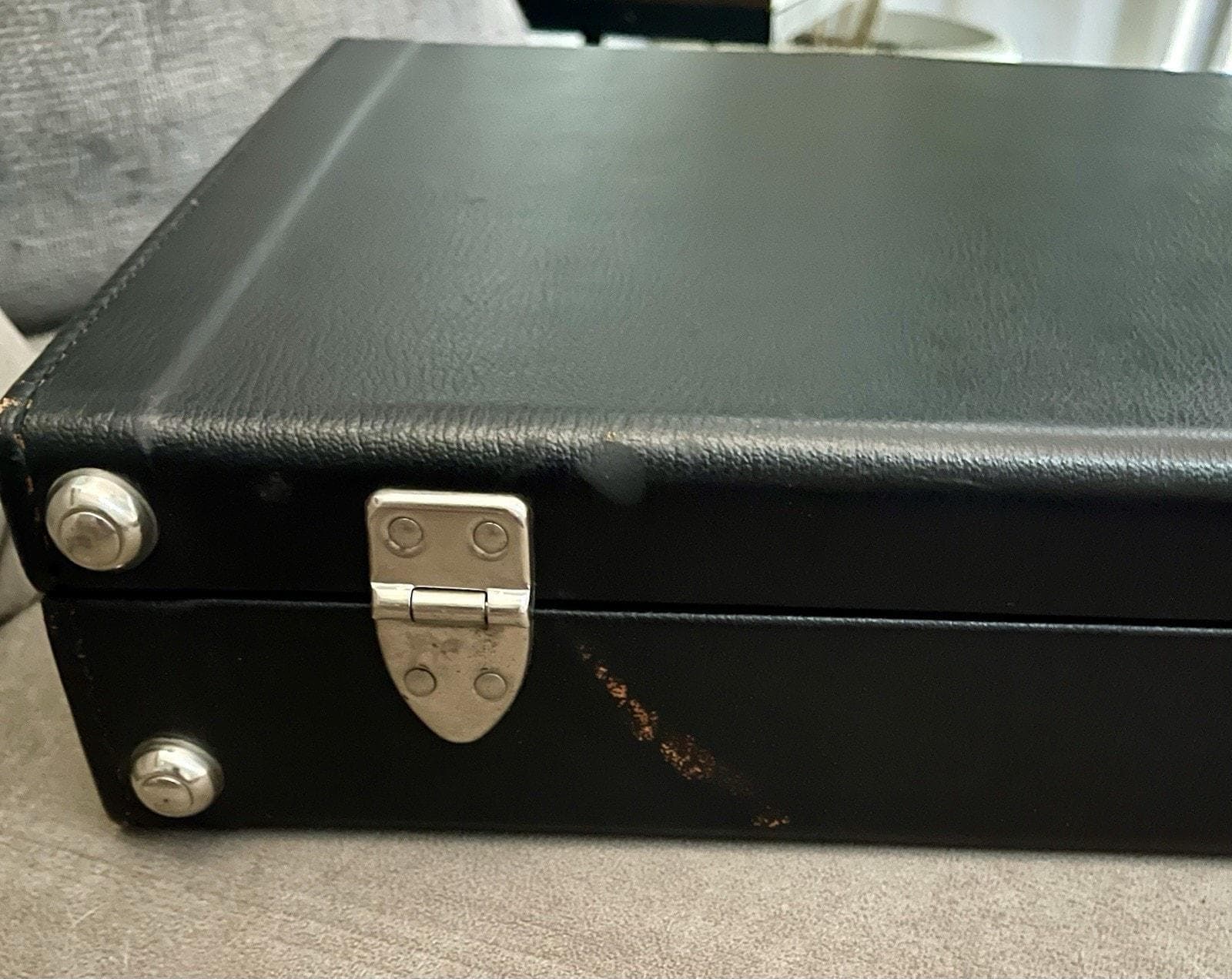 Vintage Sears Briefcase, Black 1950s with Key and Original Box - Thumbnail 7